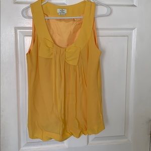 Kate Spade Yellow Bow Blouse Tank • Size Small